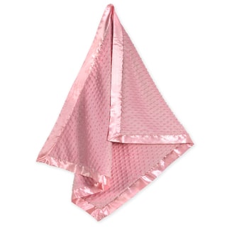 Sweet JoJo Designs Super Soft Pink Minky Dot and Satin Baby Blanket