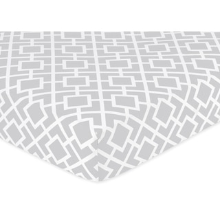 Sweet JoJo Designs Grey and White Fitted Crib Sheet