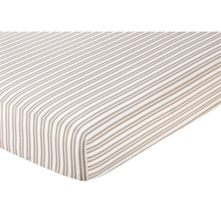 Sweet JoJo Designs Taupe Striped Fitted Crib Sheet