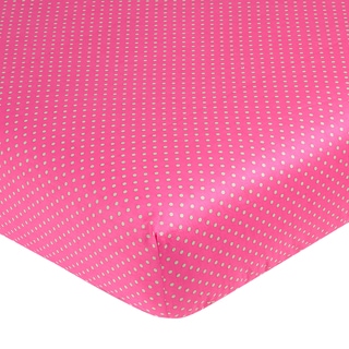 Sweet JoJo Designs Jungle Friends Pink Polka Dot Fitted Crib Sheet