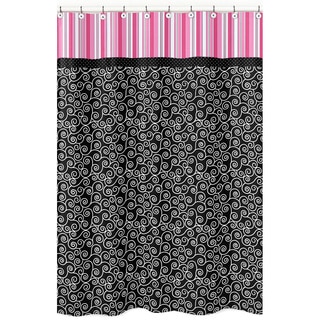 Sweet Jojo Designs Pink and Black Madison Shower Curtain