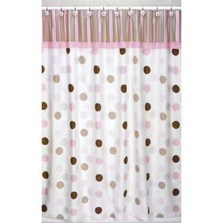 Sweet Jojo Designs Pink and Brown Mod Dots Shower Curtain