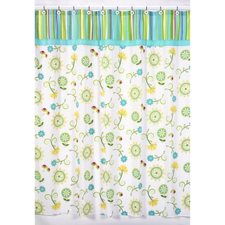Sweet Jojo Designs Turquoise and Lime Layla Shower Curtain