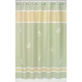 Sweet Jojo Designs Green Dragonfly Dreams Shower Curtain