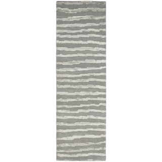 Safavieh Handmade Soho Stripes Grey New Zealand Wool Rug (2'6 x 6')