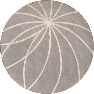 Hand-tufted Fiumicino Dove Grey Floral Wool Rug (8' Round)