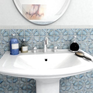 SomerTile 11.75x11.75-inch Luna Diva Blue Porcelain Mosaic Floor and Wall Tile (Case of 10)