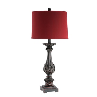 Black Distressed Carving Table Lamp