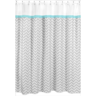 Sweet Jojo Designs Turquoise/ Grey Zig Zag Shower Curtain