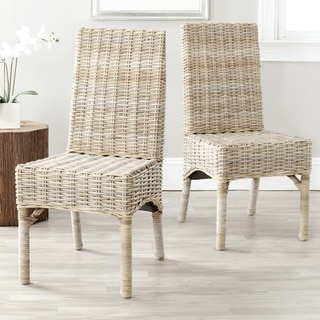 Safavieh Rural Woven Dining Beacon Unfinished Natural Wicker Side Chairs (Set of 2)
