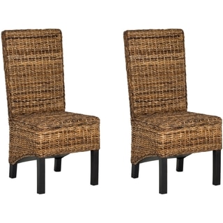 Safavieh Rural Woven Dining Pembrooke Natural Wicker Side Chairs (Set of 2)
