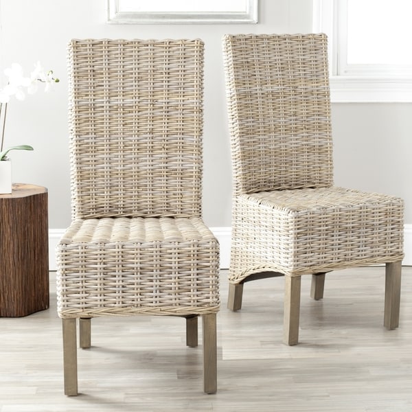 SAFAVIEH Pembrooke Natural Woven Wicker Dining Chair (Set of 2) - 20" W x 22.5" L x 41.5" H
