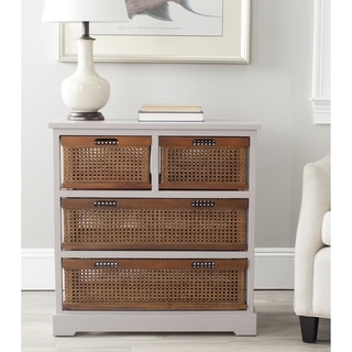 Safavieh Jackson Grey 4-drawer Wicker Basket Storage Unit