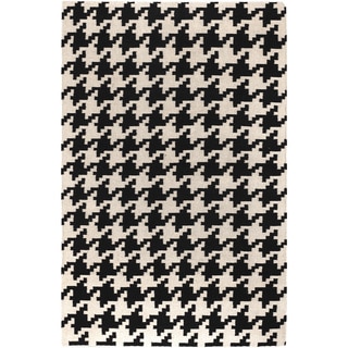 Handwoven Terrace Black Wool Rug (2' x 3')