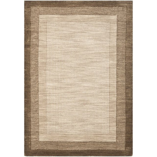 Safavieh Handmade Impressions Modern Beige/ Brown New Zealand Wool Rug (5' x 8')