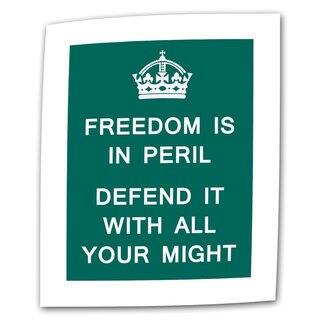 The United Kingdom 'Freedom is in Peril Defend it with All Your Might' Flat Canvas