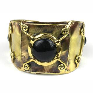 Handcrafted X Squared Black-Blue Tiger Eye Cuff (South Africa)