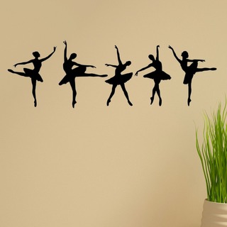 'Ballerina Dancers' Vinyl Wall Graphic Decal (Set of 5)