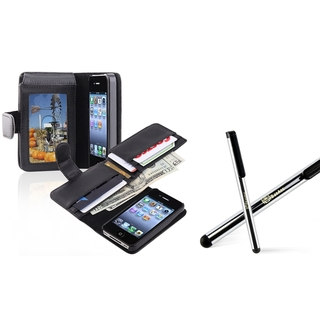 INSTEN Phone Case Cover with Card Holder/ Stylus for Apple iPhone 4/ 4S