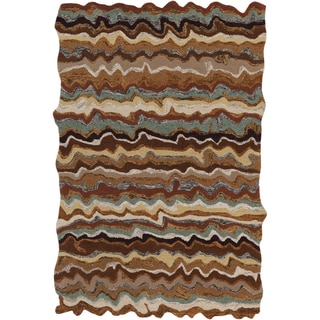 Hand-tufted Fayston Brown Novelty Wool Rug (5' x 8')