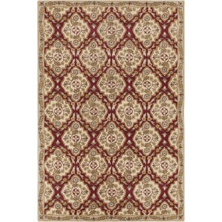 Allie Handmade Oriental Burgundy Wool Rug (5' x 7'6)