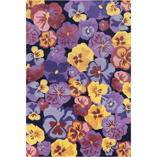 Allie Handmade Multicolor Floral Wool Rug (5' x 7'6)