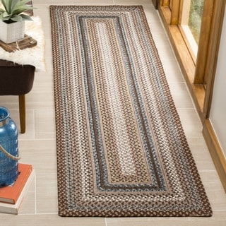 Safavieh Hand-woven Country Living Reversible Brown Braided Rug (2'3 x 14')