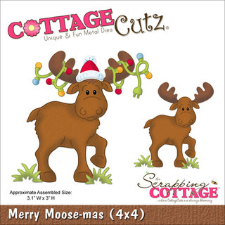 CottageCutz Die 4"X4"-Merry Moose-Mas