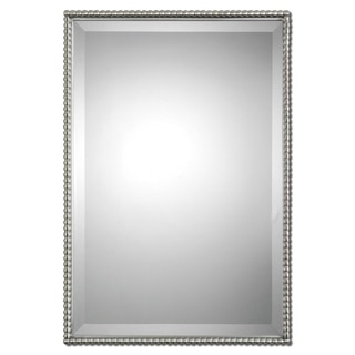 Uttermost Sherise Brushed Nickel Bead Framed Beveled Mirror