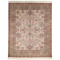 Asian Hand-Knotted Royal Kerman Traditional Ivory Wool Rug (12' x 18')