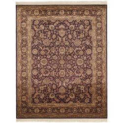 Asian Hand-Knotted Royal Kerman Purple Oriental Wool Rug (9' x 12')