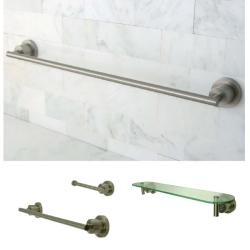Satin Nickel 3-piece Shelf and Towel Bar Bathroom Accessory Set