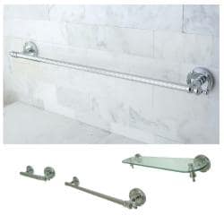 Chrome 3-piece Shelf and Towel Bar Bathroom Accessory Set