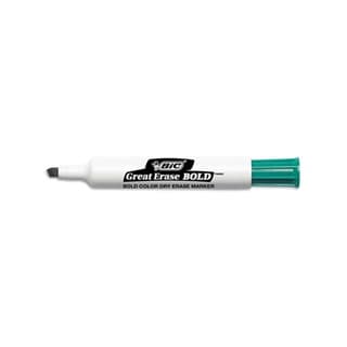 BIC Great Erase Bold Dry Erase Chisel Tip Green Markers (Pack of 12)