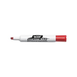 Great Erase Bold Dry Chisel Tip Red Erase Markers (Dozen)