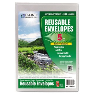 C-Line Clear Poly Fastened File Envelopes (Pack of 4)