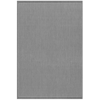 Power-Loomed Pergola Deco Grey/White Polypropylene Rug (3'9 x 5'5)