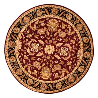 Herat Oriental Indo Hand-tufted Mahal Red/ Black Wool Rug (8' x 8' Round)