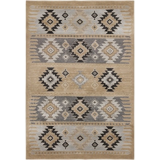 Meticulously Woven Southwestern Aztec Wheat Nomad Barley Area Rug (2' x 3')