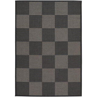 Tides Black/ Grey Rug (3'11 x 5'7)