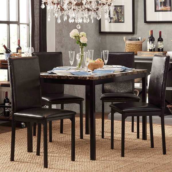 Darcy Faux Marble Top Black Metal 5-piece Casual Dining Set by iNSPIRE Q Bold. Opens flyout.