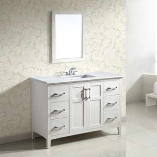 WYNDENHALL Salem White 2-door 48-inch Bath Vanity Set with White Quartz Marble Top