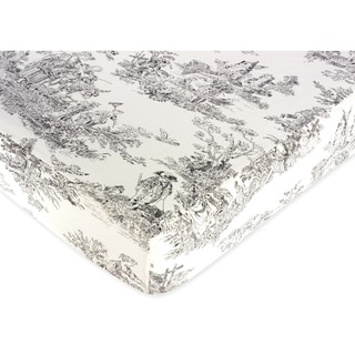 Sweet JoJo Designs Fitted Crib Sheet in French Black Toile