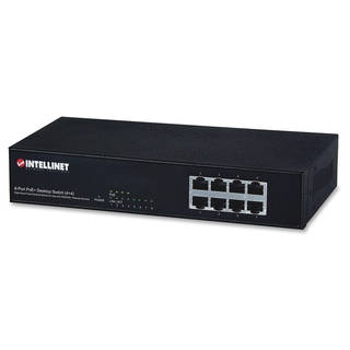 Intellinet 8-Port 10/100 PoE+ Switch - All Ports are PoE+