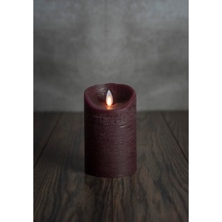 MYSTIQUE FLAMELESS CANDLE BURGUNDY DISTRESSED