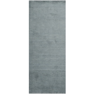 Safavieh Loomed Knotted Himalayan Solid Blue Wool Rug (2'3 x 6')