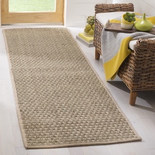 Safavieh Casual Natural Fiber Natural and Beige Border Seagrass Runner (2' 6 x 18')