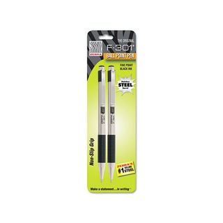 Zebra F-301 Black Fine Point Retractable Ballpoint Pens (Set of 2)
