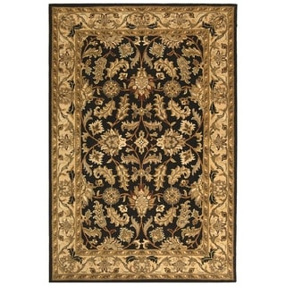 Safavieh Handmade Heritage Traditional Kashan Black/ Beige Wool Rug (11' x 16')