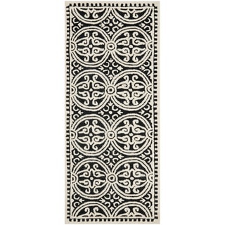 Safavieh Handmade Cambridge Moroccan Black/ Ivory Rug (2'6 x 8')